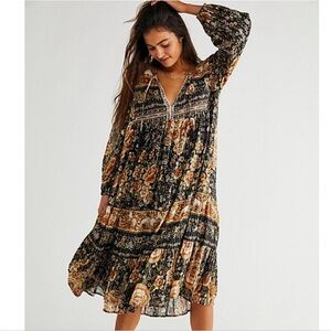 SPELL X Free People Mystic Boho Midi Small New! 🌙🖤🧡🌟